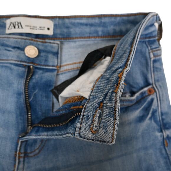 Zara Raw Hem Skinny Jeans Light Wash Womens 6 - Picture 8 of 10